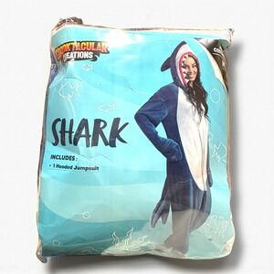 Spectacular Creations Shark Adult‎ Halloween Costume Hooded Jumpsuit Size M